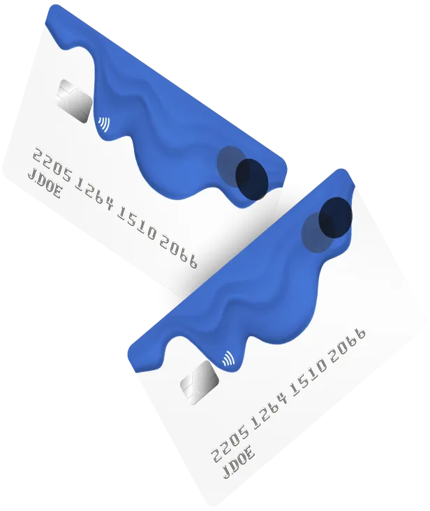 2 credit cards with blue design